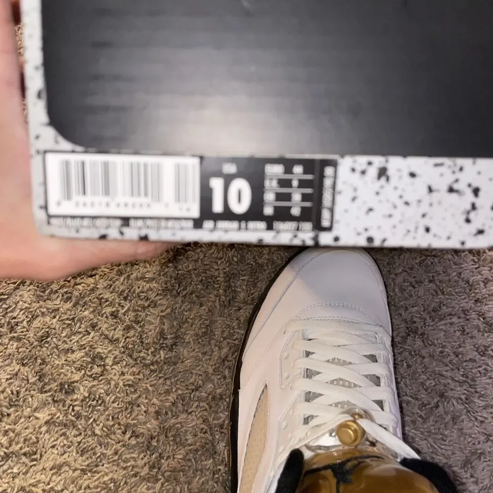 Size 10 - Air Jordan 5 Retro Olympic New In Box White Black Gold